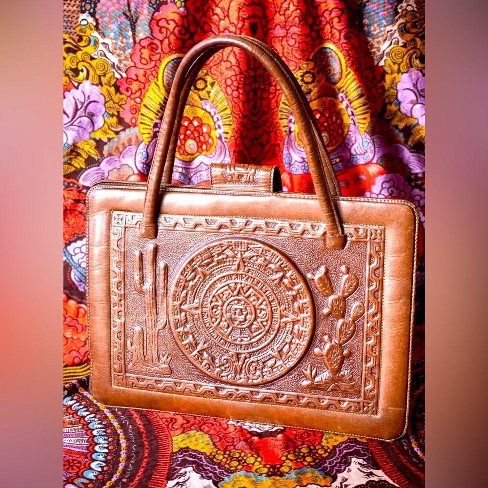 Vintage Leather Mont-Abur Matador + Cactus Purse